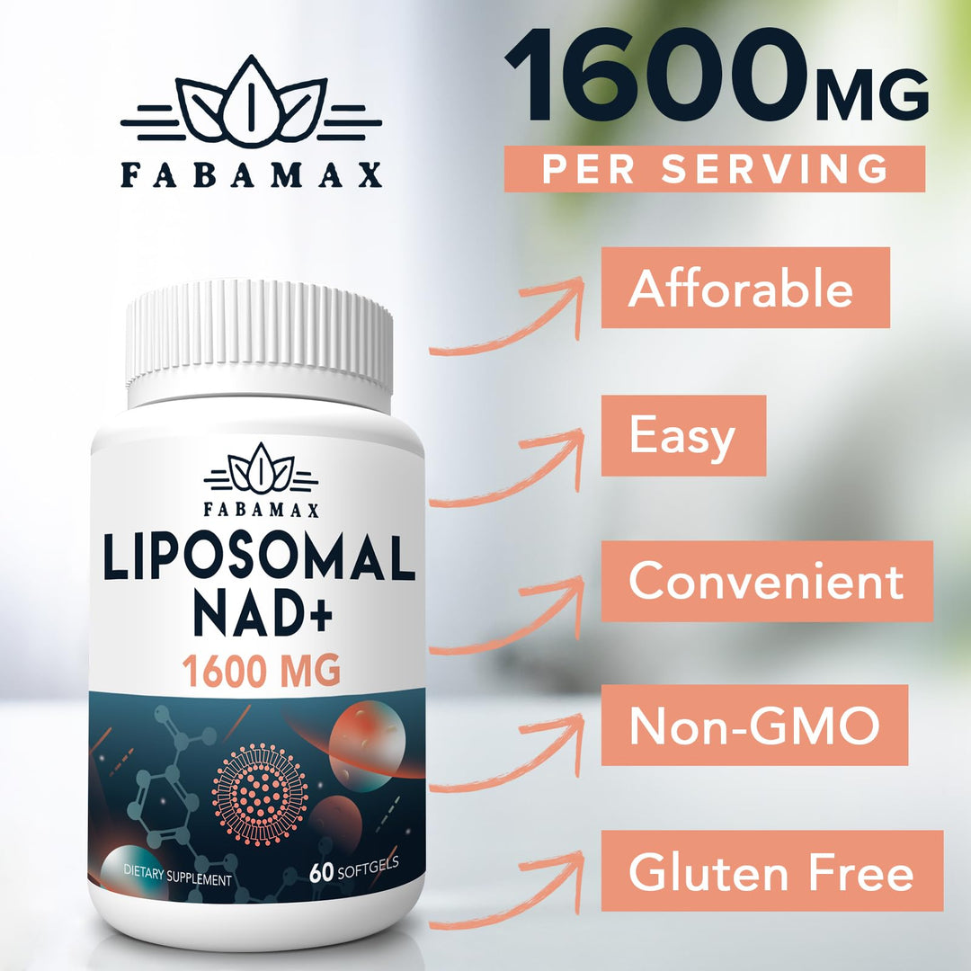 Fabamax Liposomal NAD Supplement, 1600 mg, 120 Count