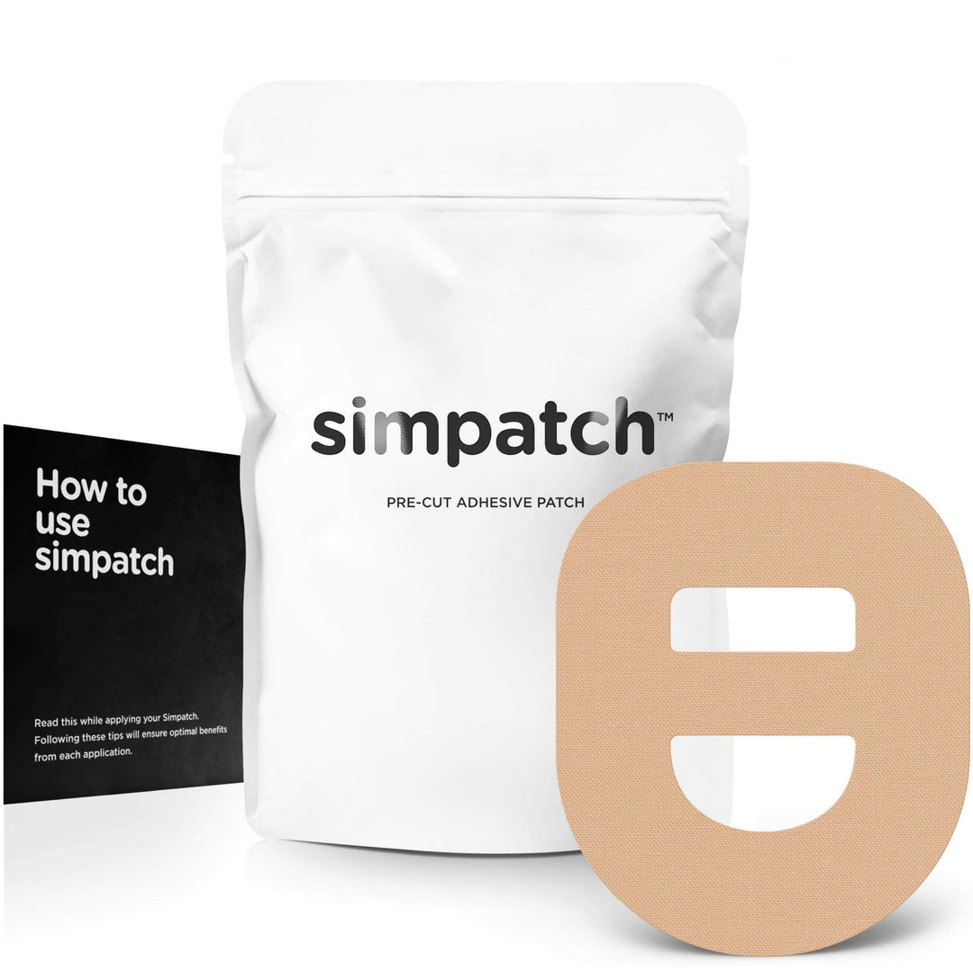 SIMPATCH Adhesive Patch for Omnipod with Strap, Tan, 25 Count