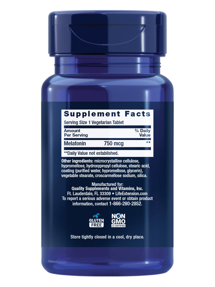 Life Extension Melatonin Timed Release, 750 mcg, 60 Count