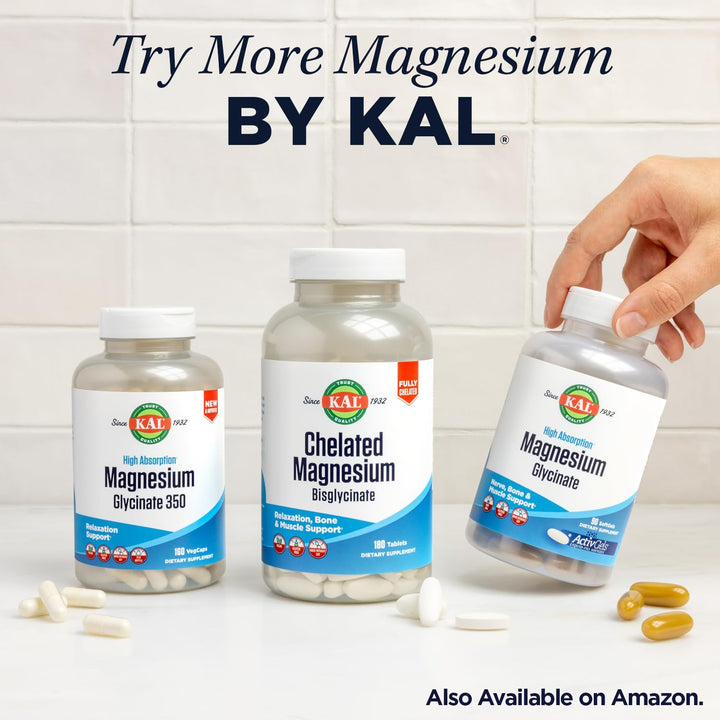 KAL Magnesium Tablets, Vegetarian, 60 Count