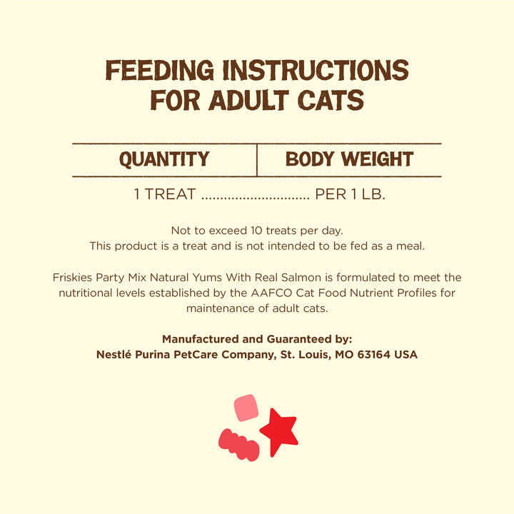 Friskies Party Mix Natural Yums Cat Treats, Real Salmon, 20 oz