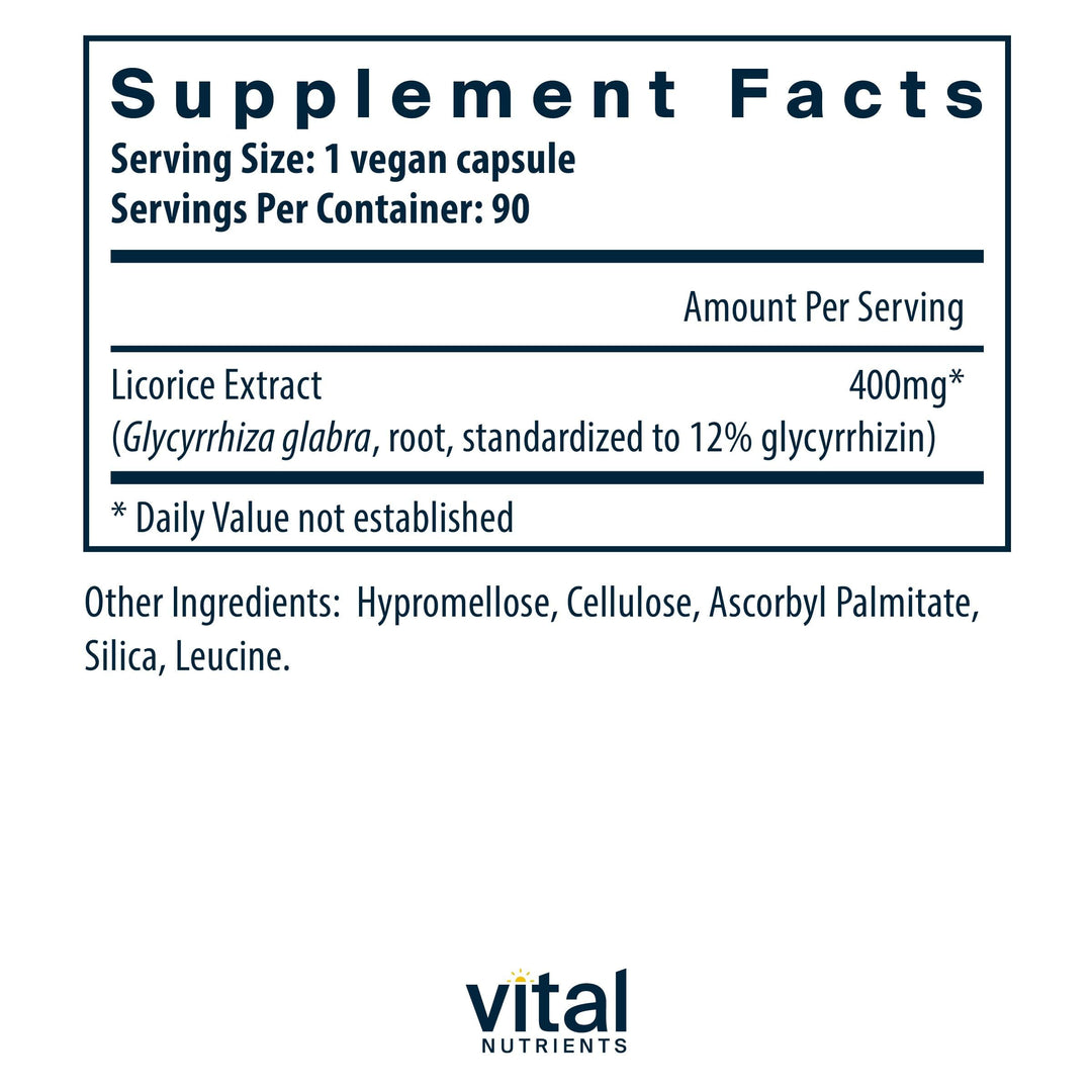 Vital Nutrients Licorice Root Extract, 400 mg, 90 Count