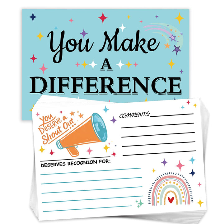 SULICRE Shout Out Cards, White, 50 Count