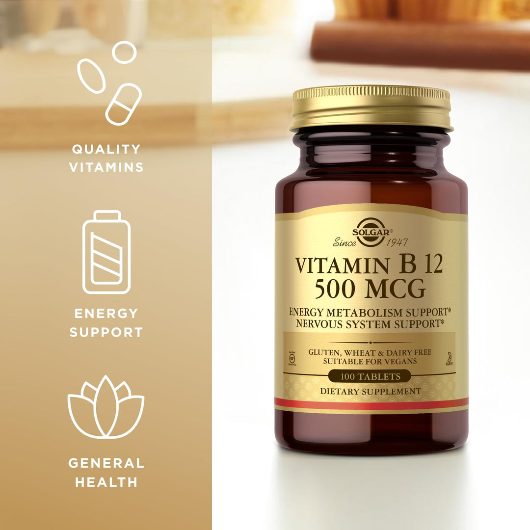 Solgar Vitamin B12 Tablets, 500 mcg, 100 Count