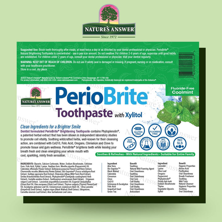 Nature's Answer PerioBrite Toothpaste, Coolmint, 4 oz