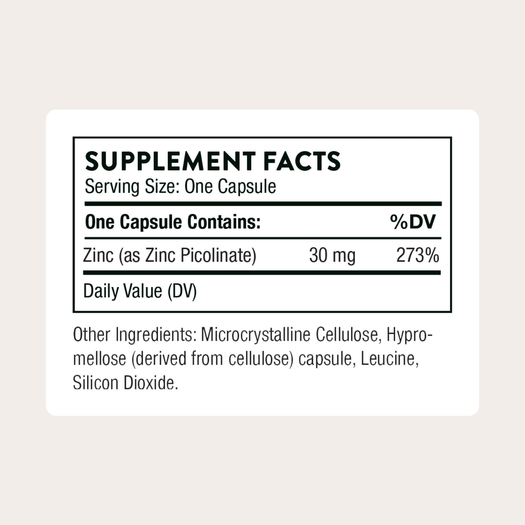 Thorne Zinc Picolinate, 30 mg, 60 Count