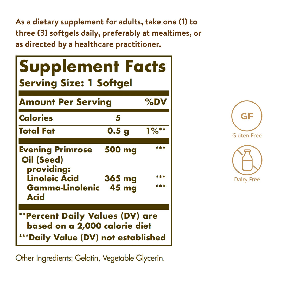 Solgar Evening Primrose Oil 500 mg, 180 Count