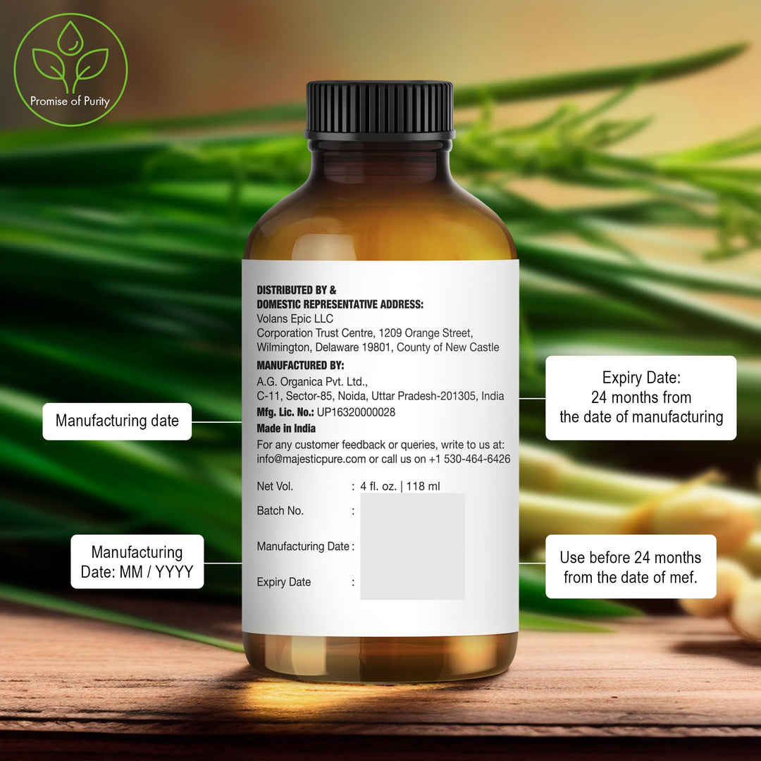 Majestic Pure Lemongrass Essential Oil, 4 fl oz