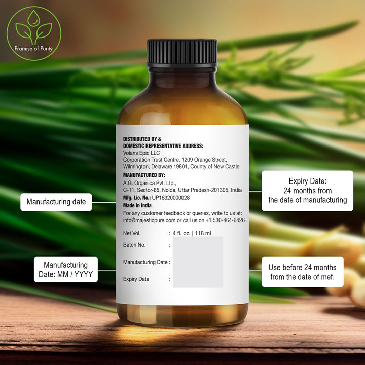 Majestic Pure Lemongrass Essential Oil, 4 fl oz