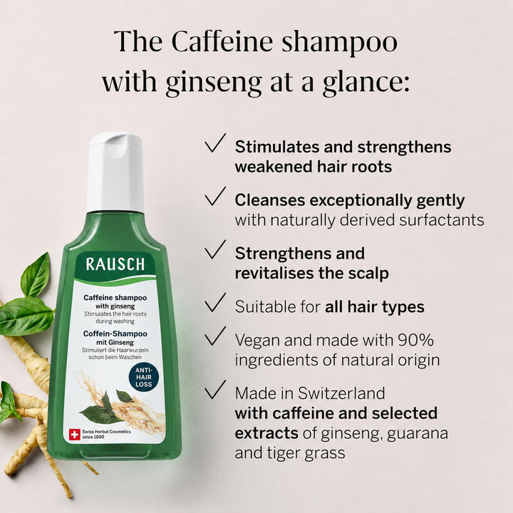 Rausch Ginseng Caffeine Shampoo, Clear, 200 ml
