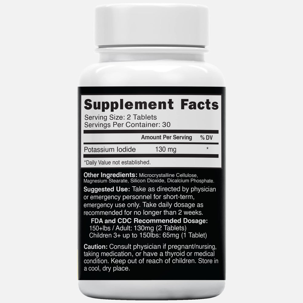Nature's Fusions Potassium Iodide Tablets, 130mg, 60 Count
