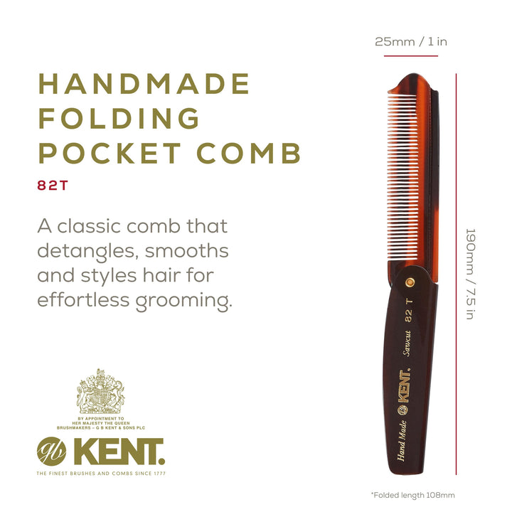 Kent Handmade Folding Pocket Comb, Large