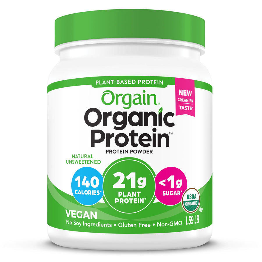Orgain Organic Vegan Protein Powder, Natural Unsweetened, 1.59 lb