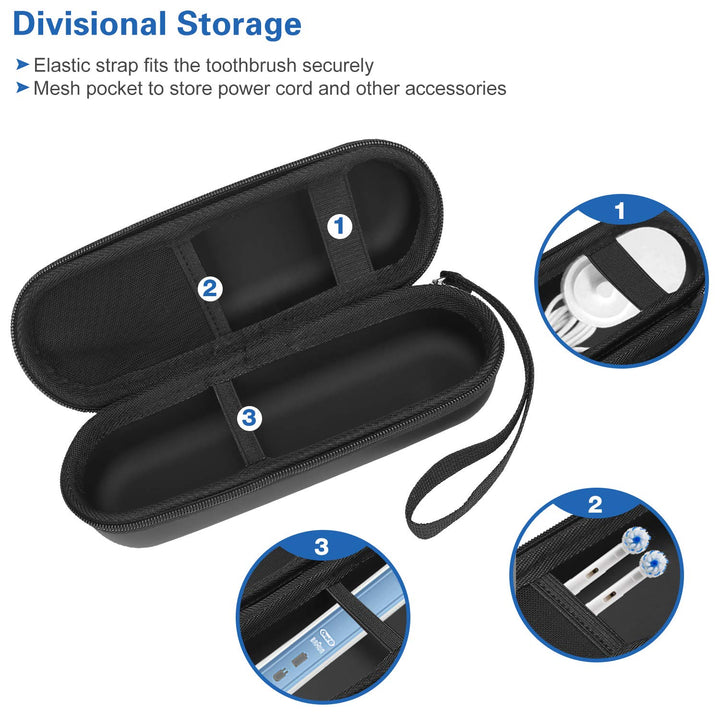 ProCase Electric Toothbrush Hard Travel Case, Black