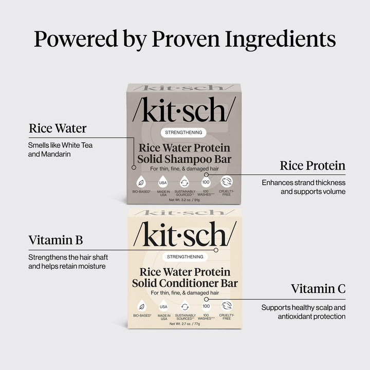 Kitsch Rice Water Shampoo and Conditioner Set, 2 Count