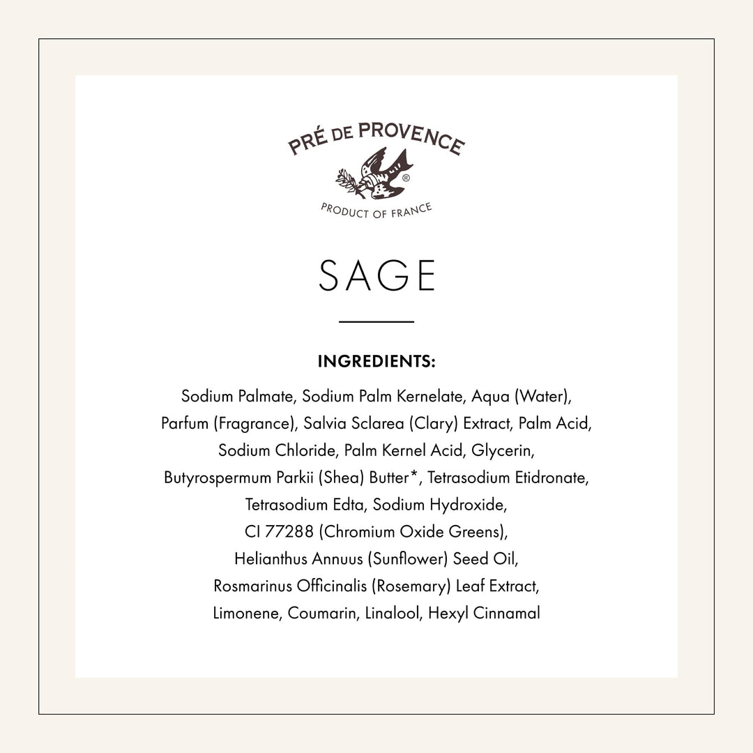 Pre de Provence Artisanal French Soap Bar, Sage, 250 g