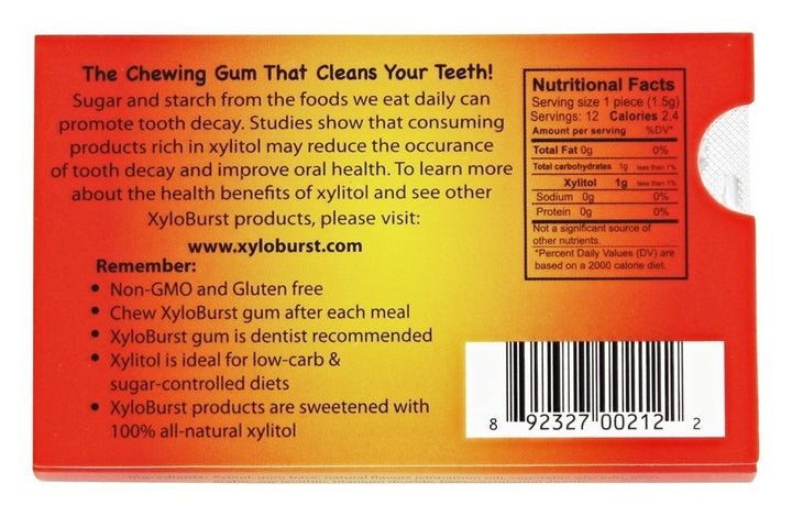 Xyloburst Xylitol Gum, Cinnamon, 12 Count