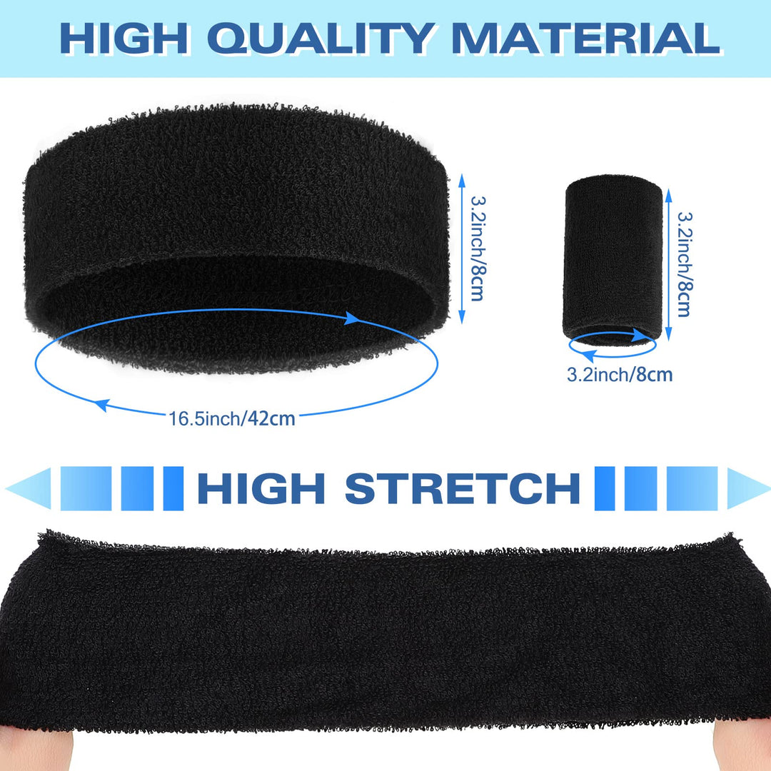 Hungdao Athletic Headband and Wristband Set, Bright Colors