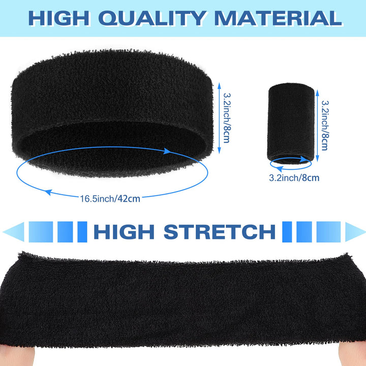 Hungdao Athletic Headband and Wristband Set, Bright Colors