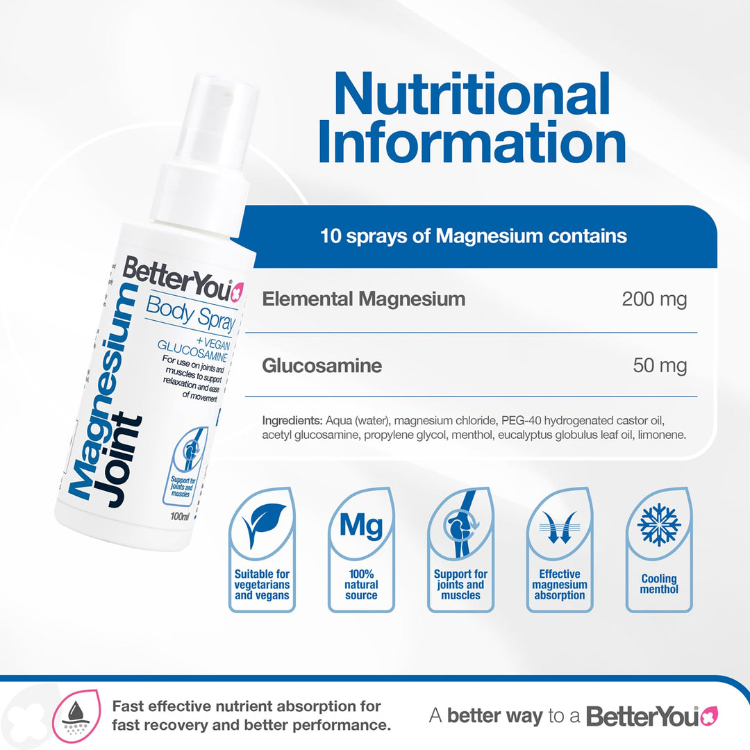 BetterYou Magnesium Joint Body Spray, 100 ml