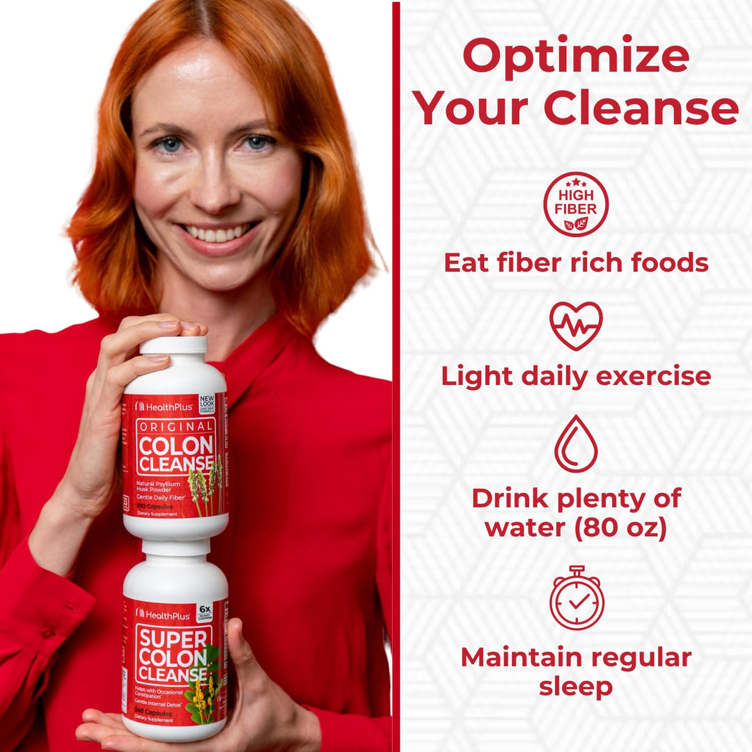 Health Plus Super Colon Cleanse Capsules, 500 mg, 60 Count