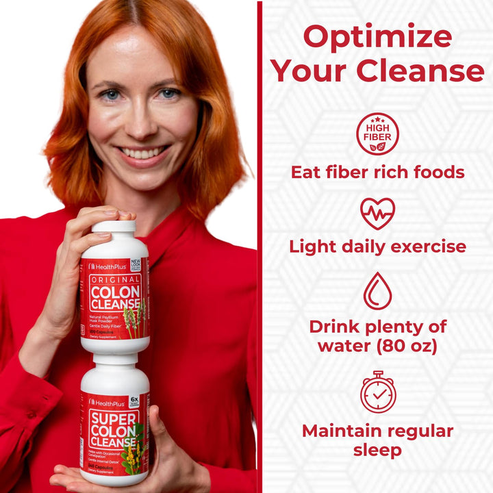 Health Plus Super Colon Cleanse Capsules, 500 mg, 60 Count