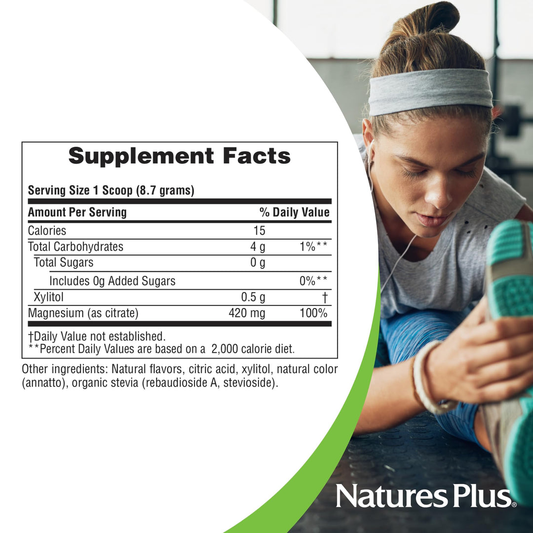 Nature's Plus KalmAssure Magnesium Powder, Orange, 1.15 lb, Pack of 2