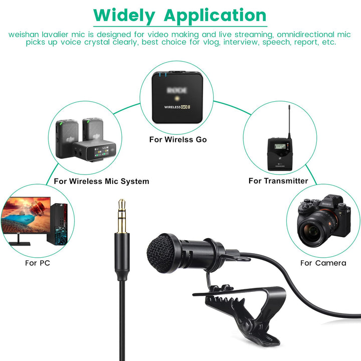 Weishan Lavalier Microphone, 5 ft