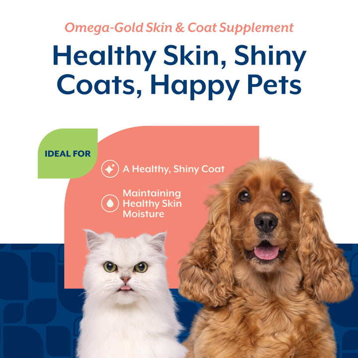 NaturVet Omega-Gold Plus Salmon Oil Skin Supplement for Pets, 180 Count