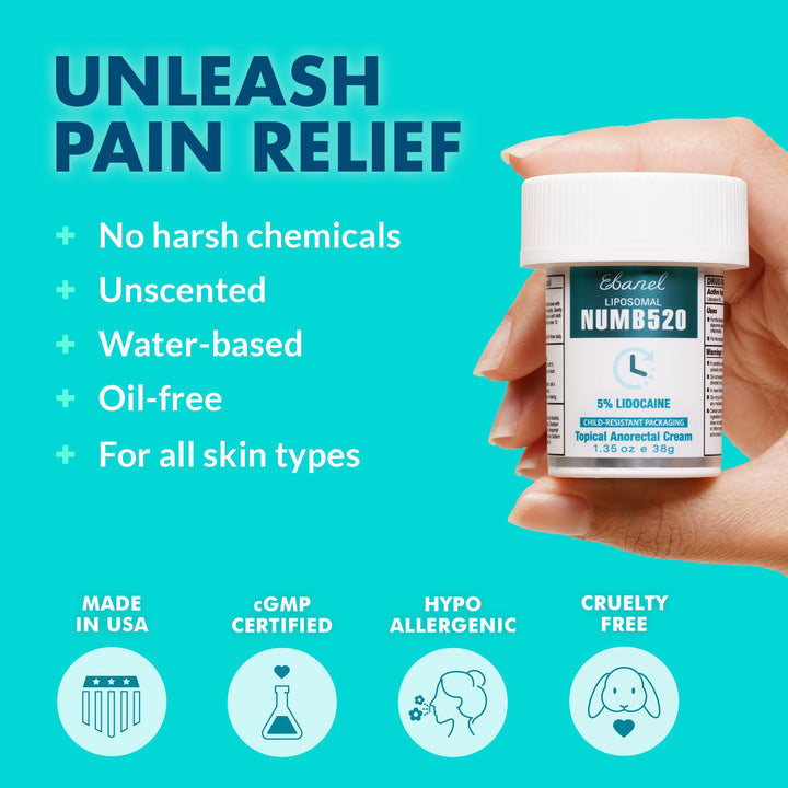 Ebanel 5% Lidocaine Topical Numbing Cream, 1.35 oz