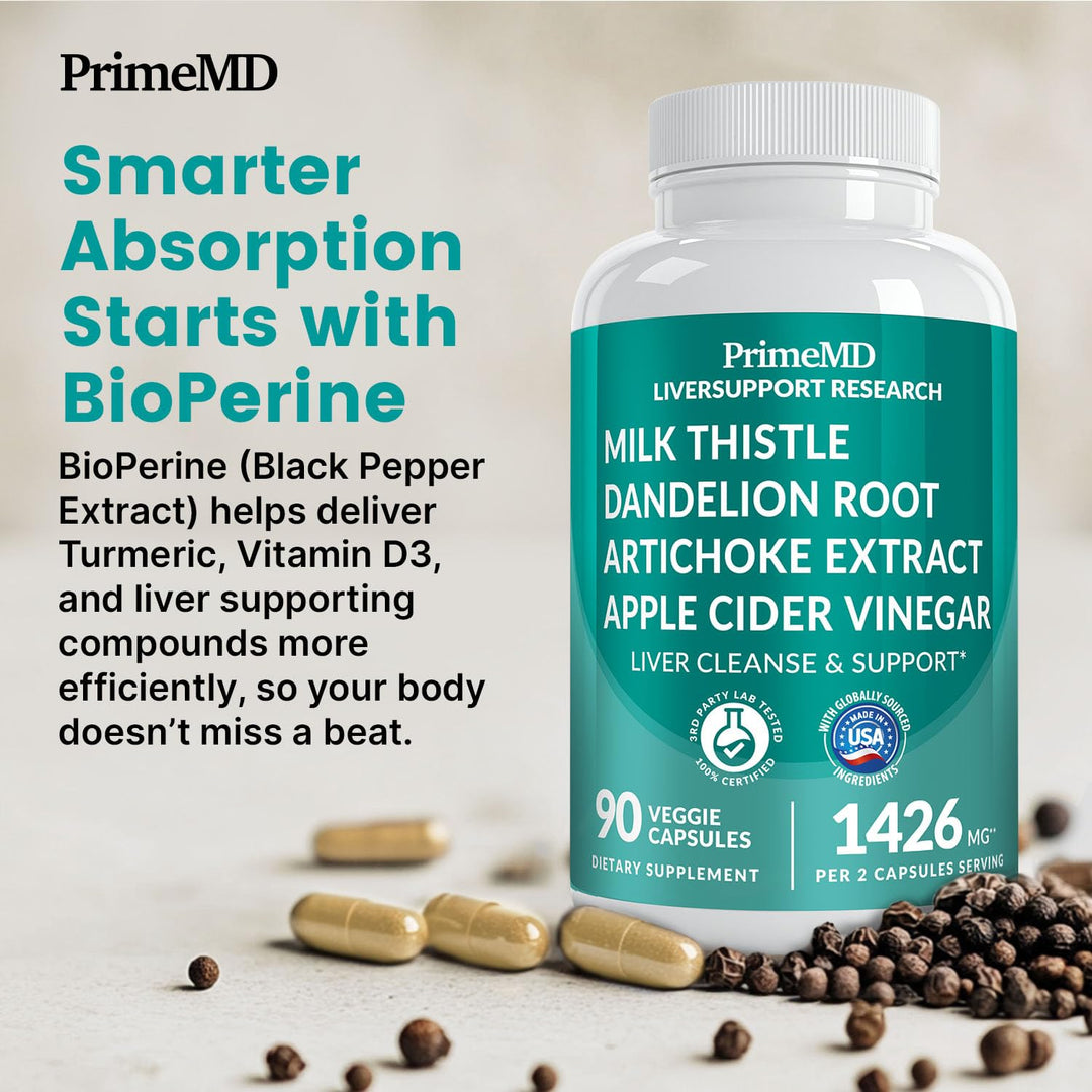 PrimeMD Liver Supplement With Milk Thistle And Dandelion Root, 1426 mg, 90 Count