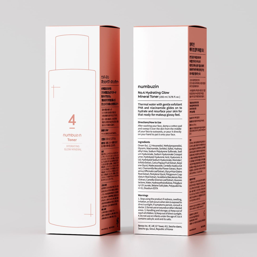 numbuzin No.4 Hydrating Glow Mineral Toner, 6.76 fl oz