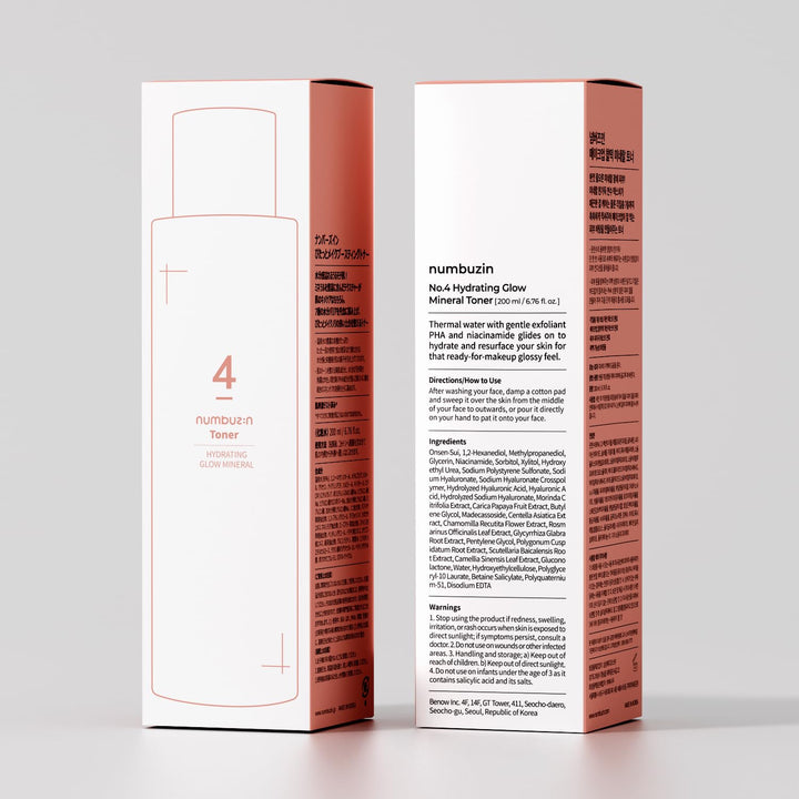numbuzin No.4 Hydrating Glow Mineral Toner, 6.76 fl oz