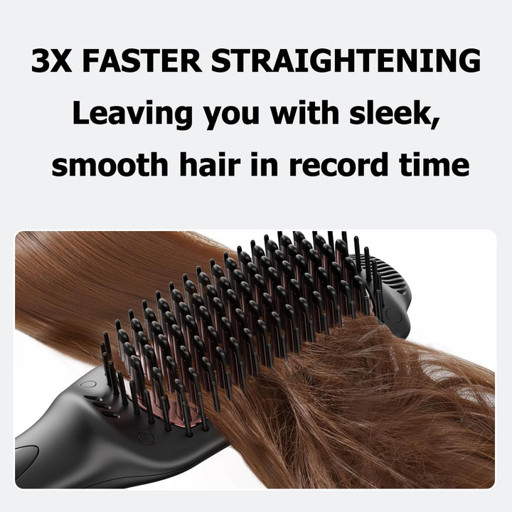 LANDOT Hair Straightener Brush, 12 Temp Settings, 120-230°C