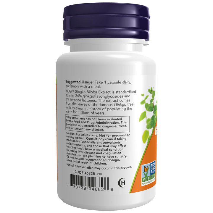 NOW Ginkgo Biloba 120 mg, Double Strength, 50 Count