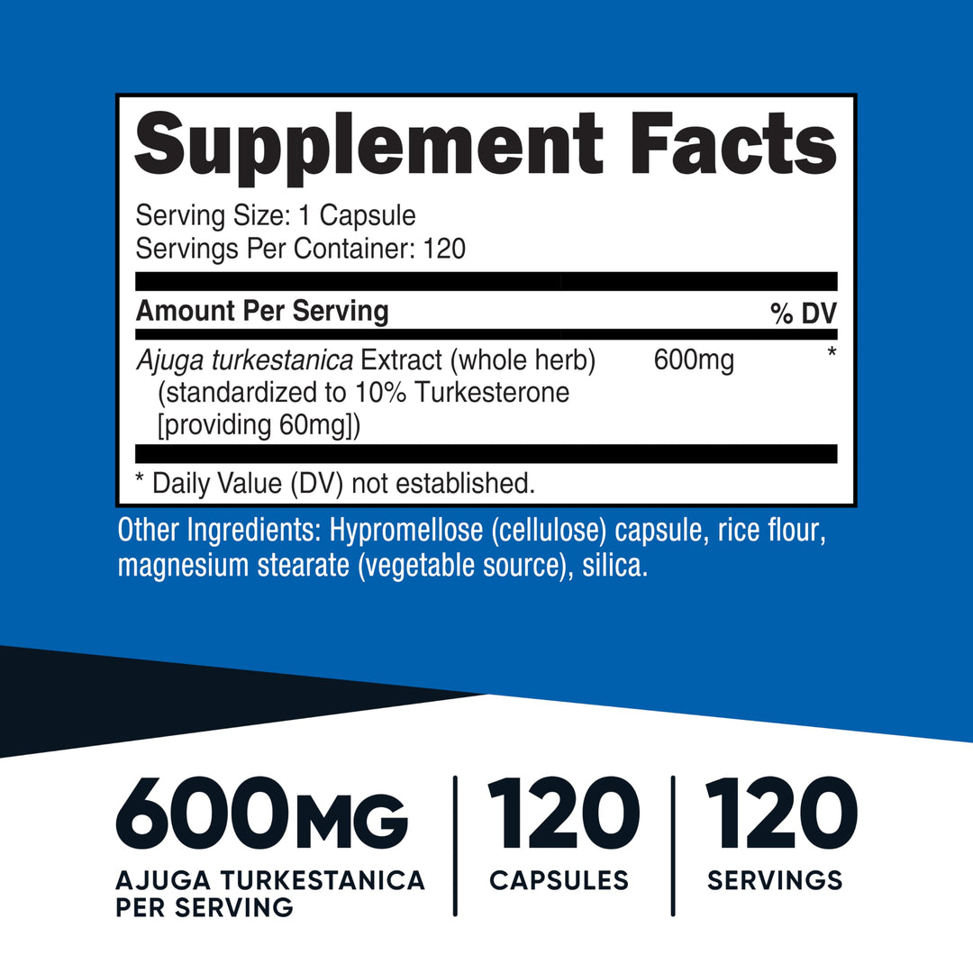 Nutricost Turkesterone Dietary Supplement, 600 mg, 120 Count