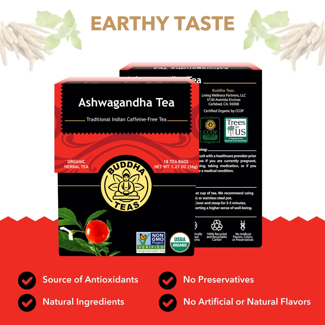 Buddha Teas Ashwagandha Root Tea, 18 Count