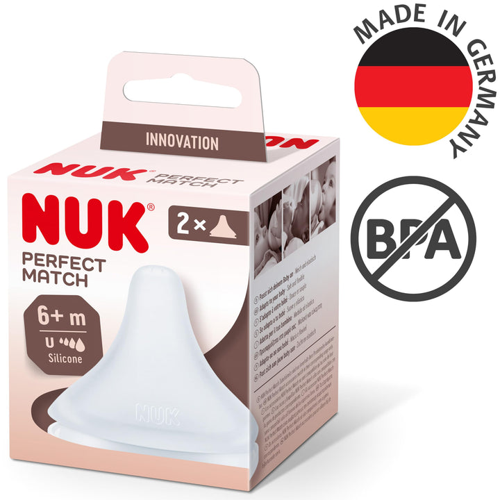 NUK Perfect Match Drinking Teat, 6 Months, Pack of 2