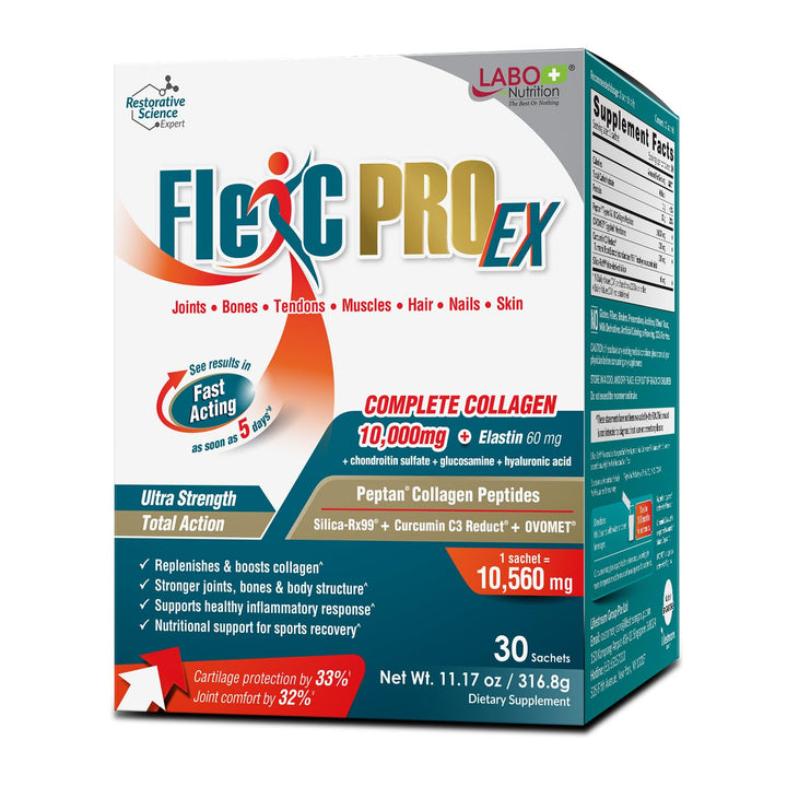 LABO Nutrition FlexC PRO EX Collagen Peptide Supplement, Unflavored