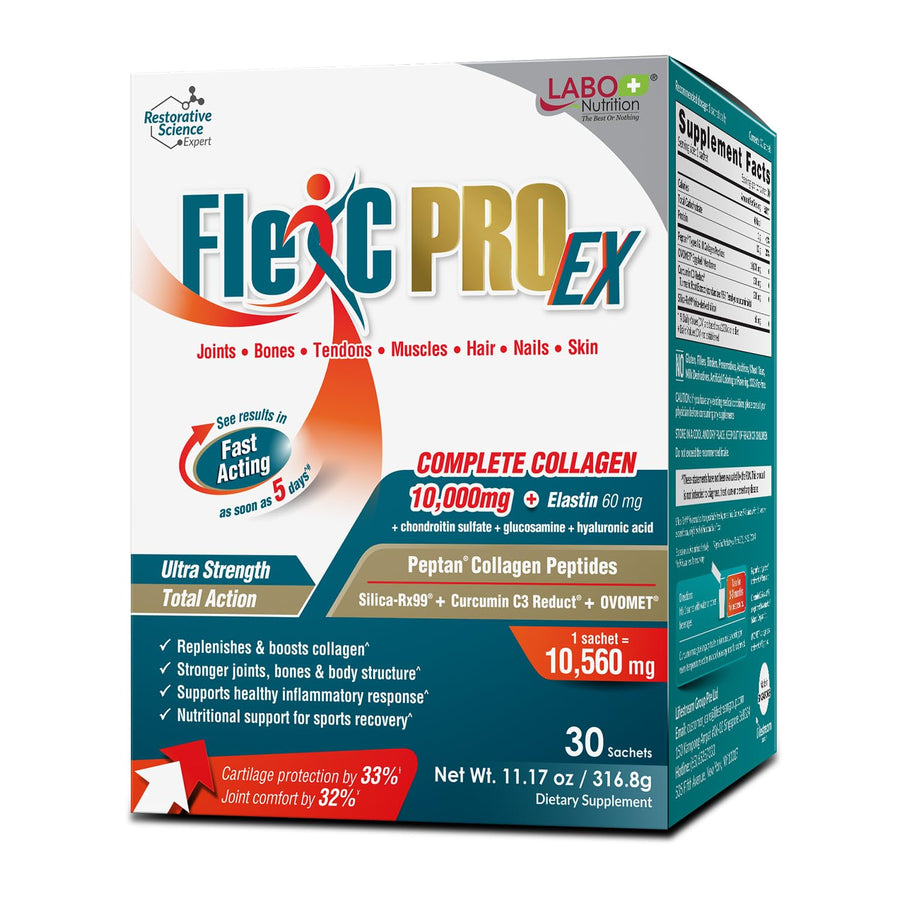 LABO Nutrition FlexC PRO EX Collagen Peptide Supplement, Unflavored
