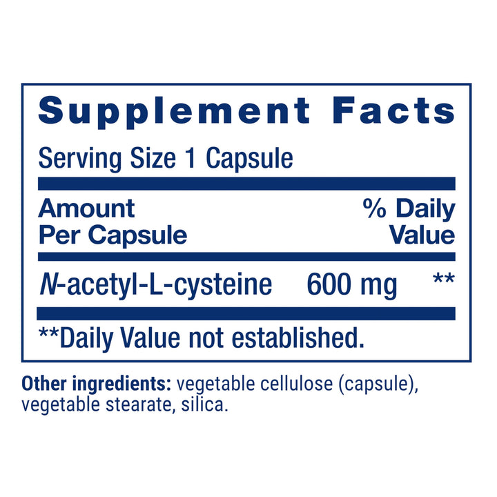 Life Extension N-Acetyl-L-Cysteine, 600 mg, 60 Count