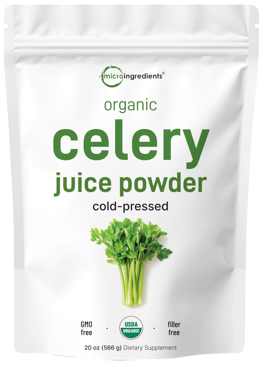 Micro Ingredients Celery Juice Powder, Organic, 20 oz