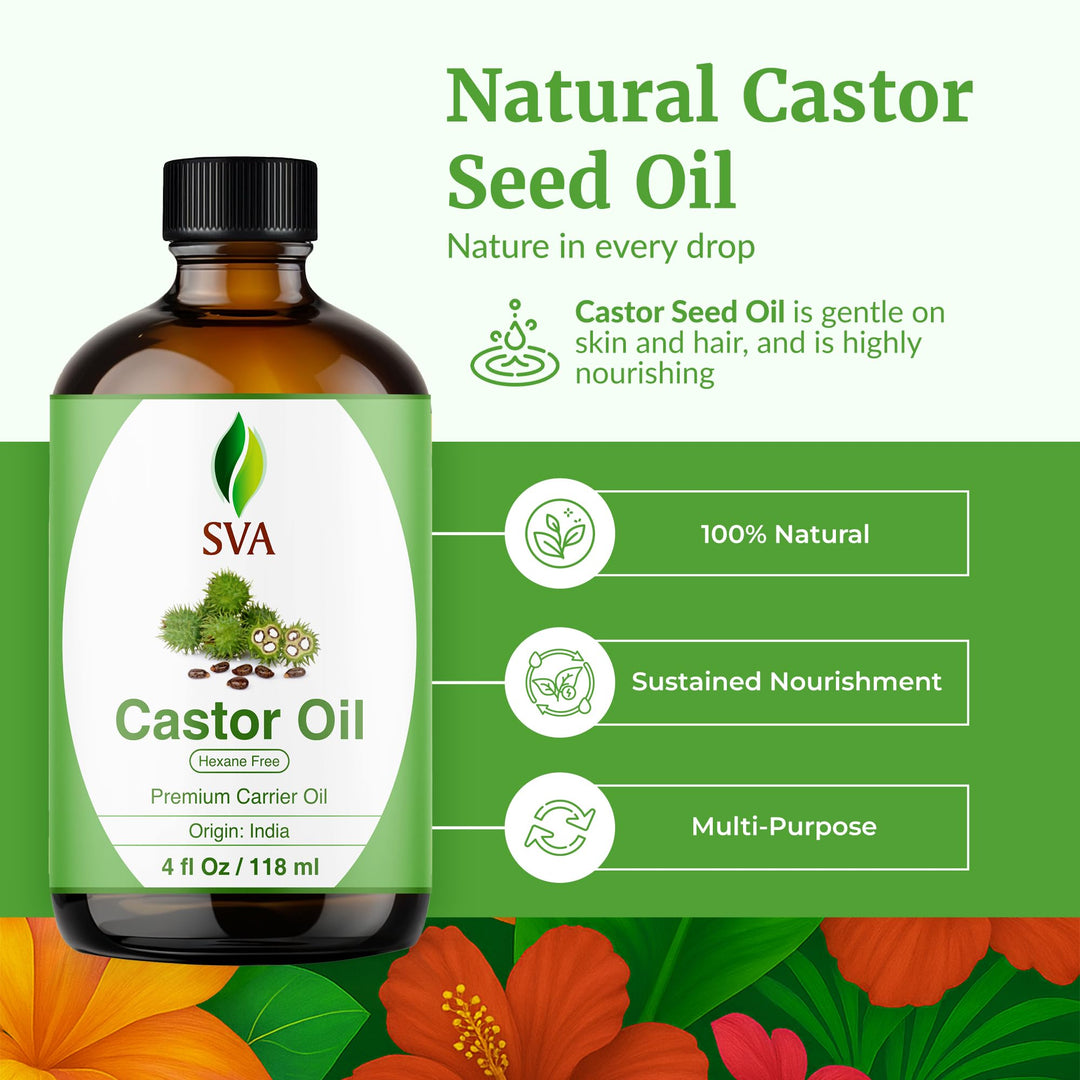 SVA Organics Castor Oil, 4 fl oz