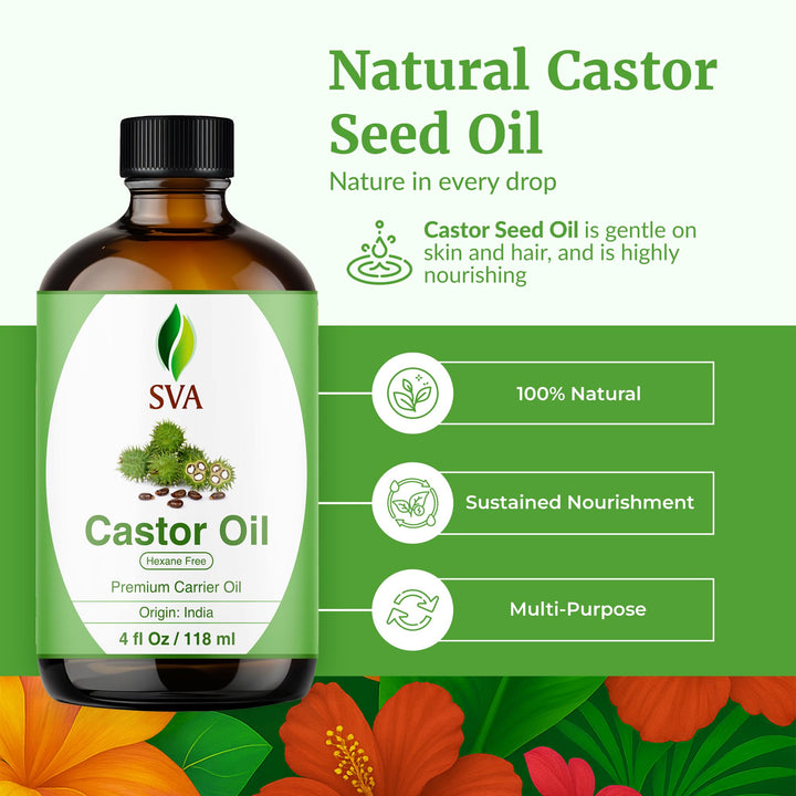 SVA Organics Castor Oil, 4 fl oz