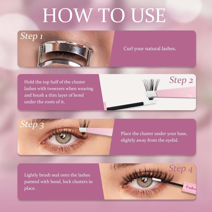 FADLASH DIY Eyelash Extension Kit, D Curl, 240 Count