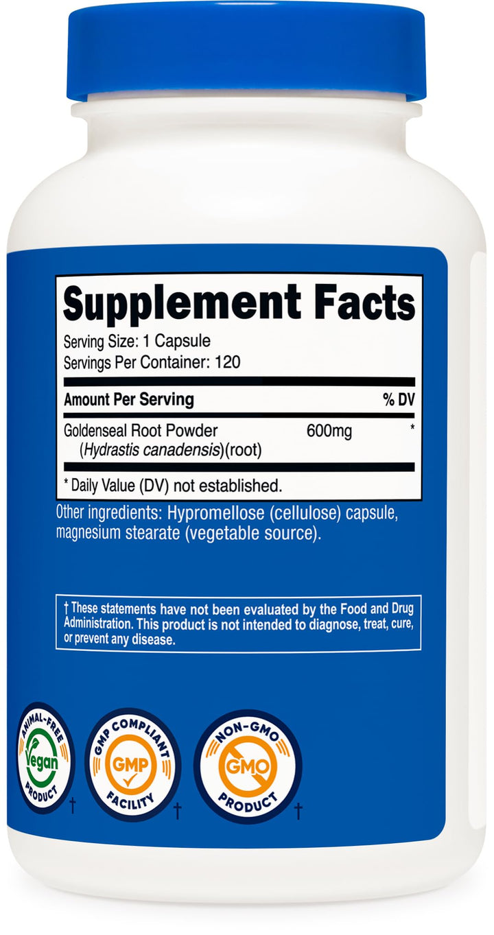 Nutricost Goldenseal Root Capsules, 600 mg, 120 Count