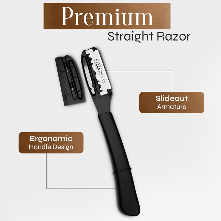FACON Straight Edge Barber Razor, 10 Count