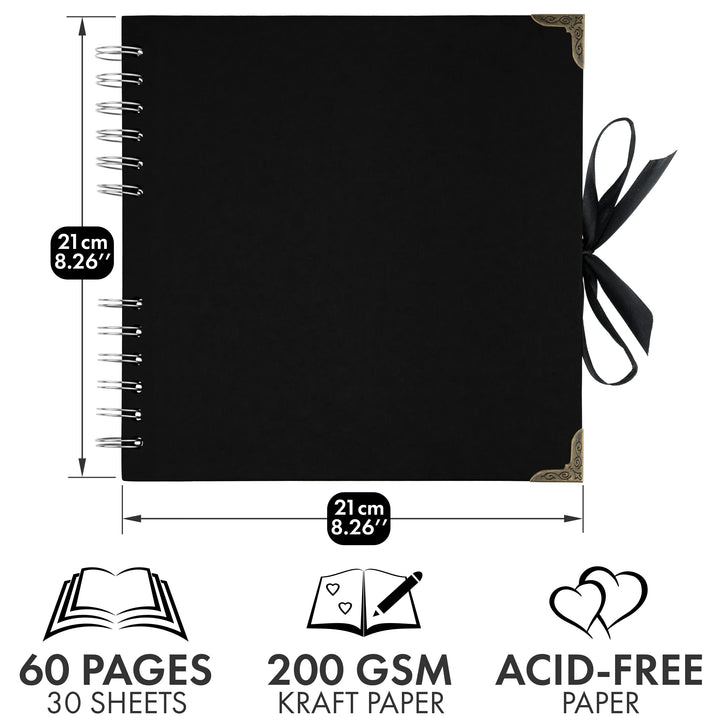 Bstorify Square Scrapbook Photo Album, 60 Pages, 21 x 21 cm