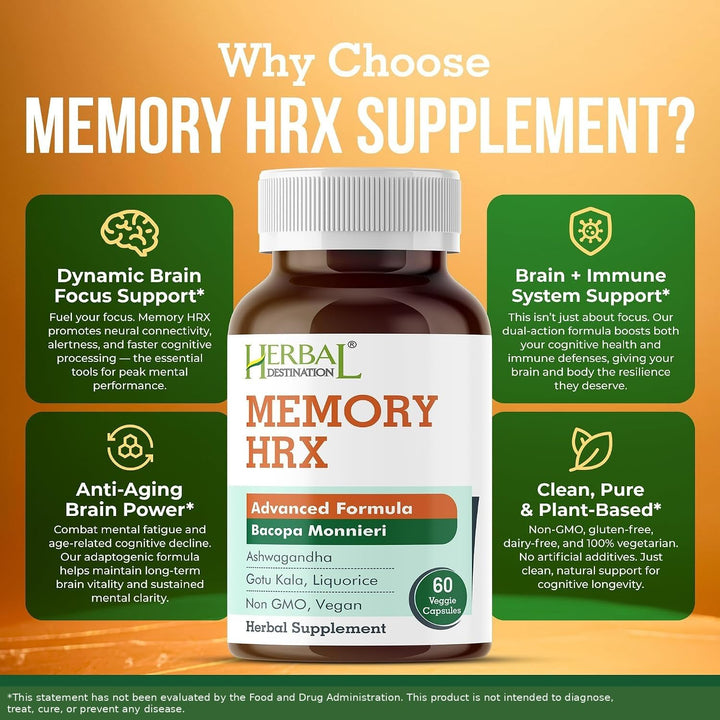 Herbal Destination Memory Hrx Capsules, 60 Count