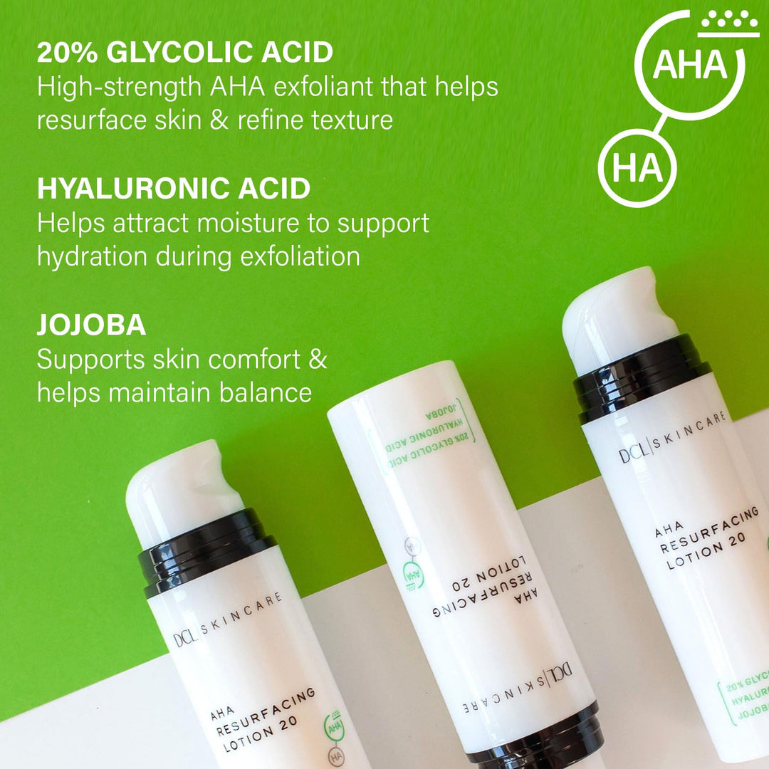 DCL Skincare AHA Resurfacing Lotion, 20% Glycolic Acid, 1.7 fl oz